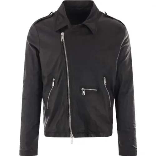 Leather Biker Jacket , male, Sizes: L - Giorgio Brato - Modalova