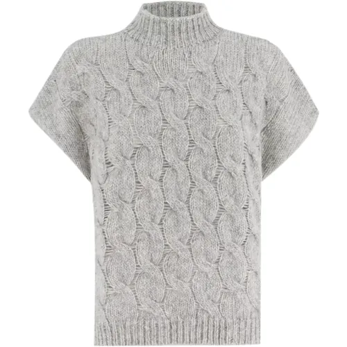 Elegant Knit Pullover with High Collar , female, Sizes: S, L, M - Le Tricot Perugia - Modalova