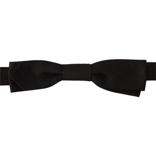 Elegante Schwarze Seidenfliege , Herren, Größe: ONE Size - Dolce & Gabbana - Modalova