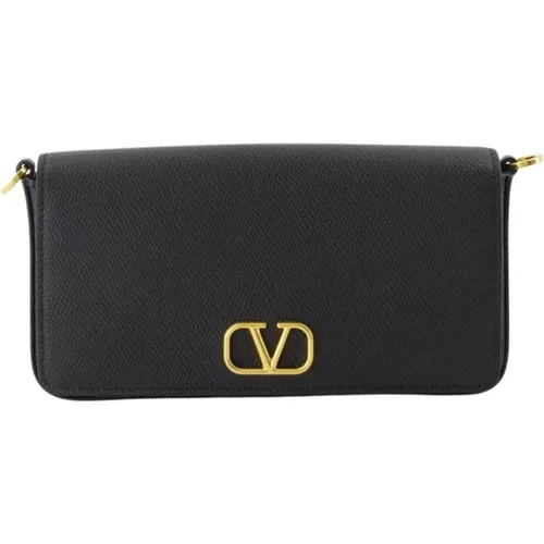 VLogo Leather Clutch Bag , female, Sizes: ONE SIZE - Valentino Garavani - Modalova