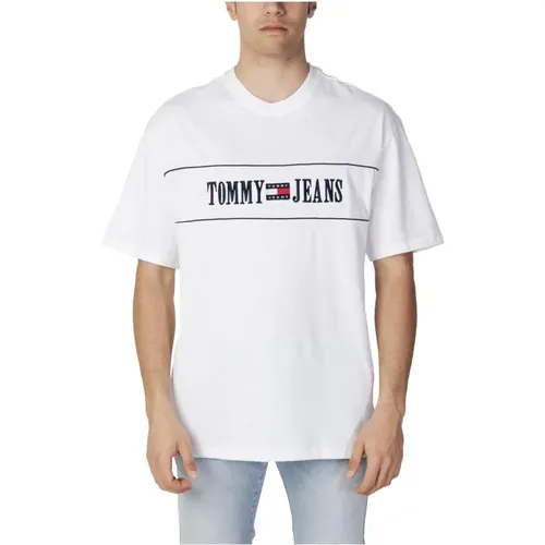 Weißes Bedrucktes T-Shirt für Männer - Tommy Jeans - Modalova