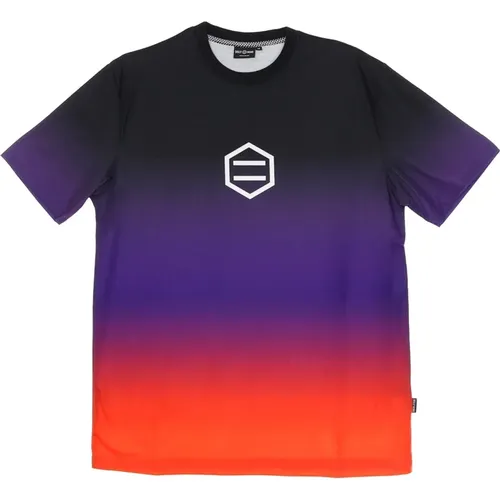 Gradient Logo T-Shirt Schwarz/Rot , Herren, Größe: L - Dolly Noire - Modalova