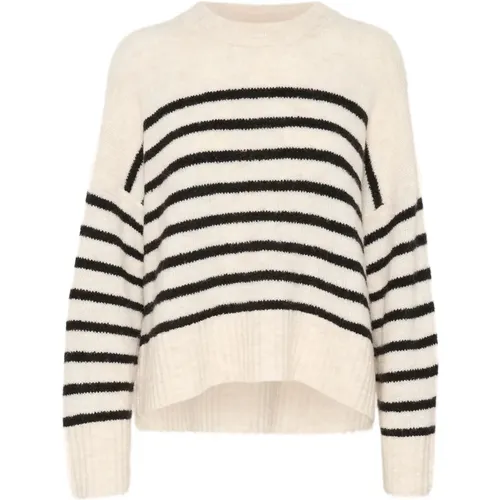 Soft Knit Black Stripe Sweater , female, Sizes: S, 2XL, XL, L, M - Part Two - Modalova