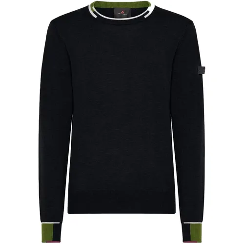 Marlon 02 215 Men Sweater with Contrast Color Collar , male, Sizes: L, M - Peuterey - Modalova