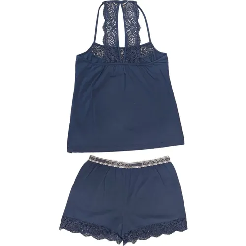 Lace Tank Top Pajama Set , female, Sizes: M, L - Emporio Armani - Modalova