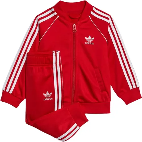 Roter sportlicher Trainingsanzug mit Logo und Reißverschluss - adidas Originals - Modalova