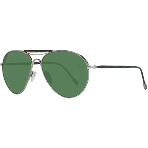 Graue Aviator-Sonnenbrille mit Grünen Gläsern - Ermenegildo Zegna - Modalova