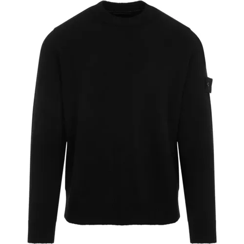 Schwarzer Pullover Aw24 Herrenmode , Herren, Größe: M - Stone Island - Modalova