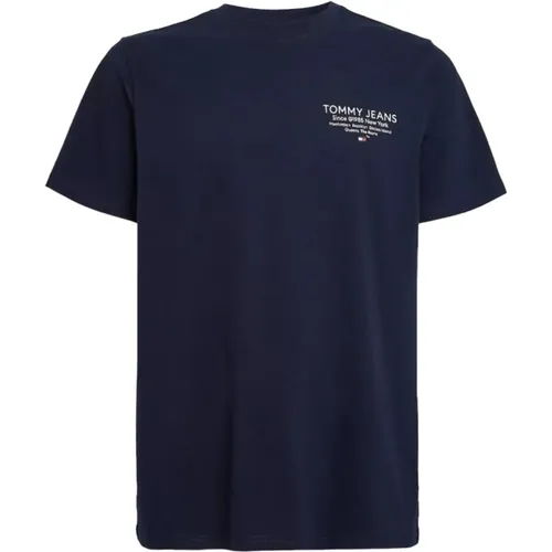 Grafisches T-Shirt aus Übergangsbauwolle , Herren, Größe: S - Tommy Jeans - Modalova