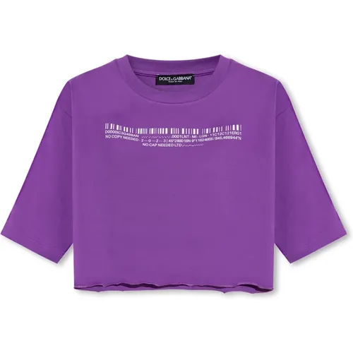 Bedrucktes T-Shirt , Damen, Größe: S - Dolce & Gabbana - Modalova