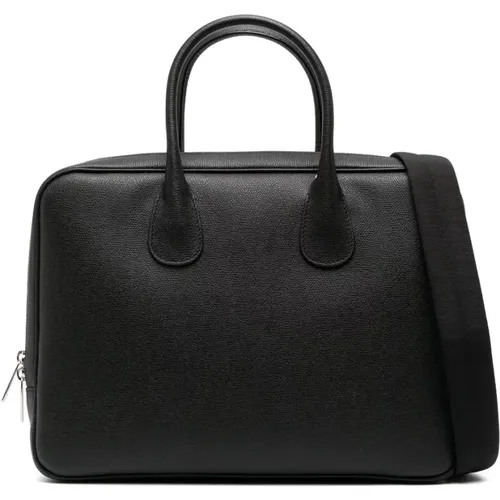 Hammered Leather Business Bag , male, Sizes: ONE SIZE - Valextra - Modalova