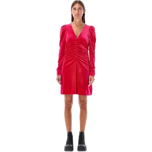Velvet Mini Dress , female, Sizes: S - Ganni - Modalova