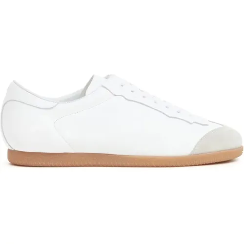 Weiße Leder Low-Top Sneaker , Damen, Größe: 37 EU - Maison Margiela - Modalova