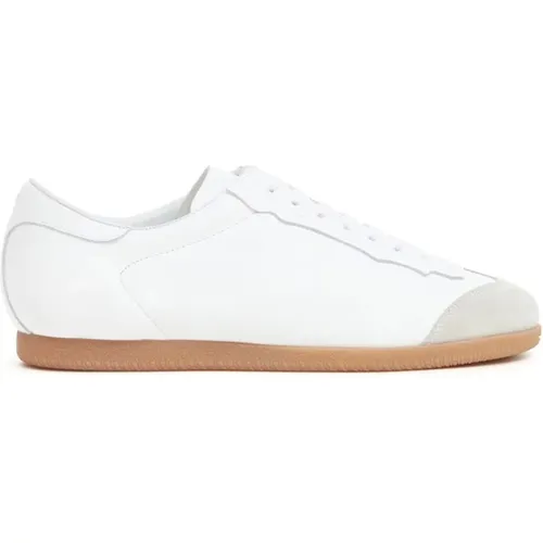 Weiße Leder Low-Top Sneaker , Damen, Größe: 36 EU - Maison Margiela - Modalova