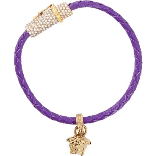 Geflochtenes Medusa Charm Armband , Damen, Größe: L - Versace - Modalova