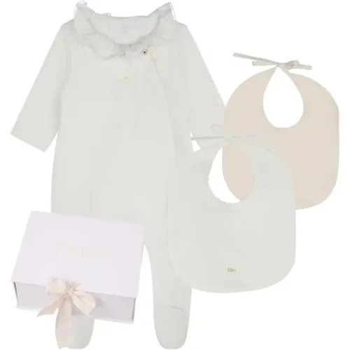 Weißes Pyjama- und Lätzchen-Set - Chloé - Modalova