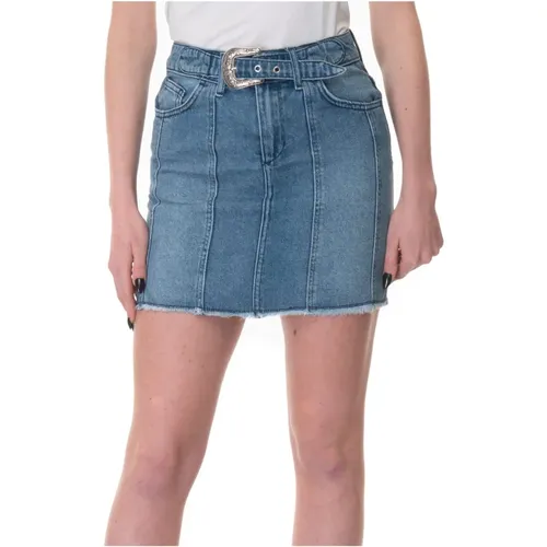 High-Waisted Texas Denim Mini Skirt , female, Sizes: W27, W32 - Liu Jo - Modalova