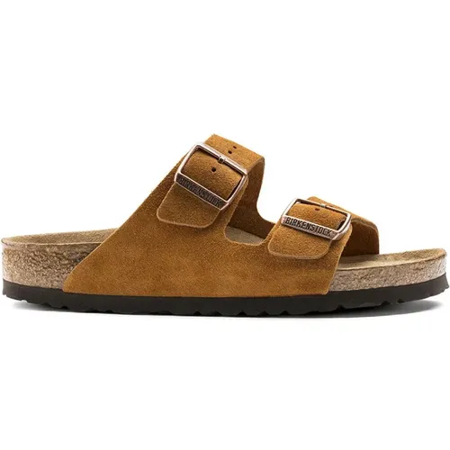 Sandalen Arizona Suede Soft Footbed , Herren, Größe: 44 EU - Birkenstock - Modalova