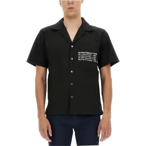 Hawaiianisches Hemd mit Logo -Druck , Herren, Größe: XL - Department Five - Modalova