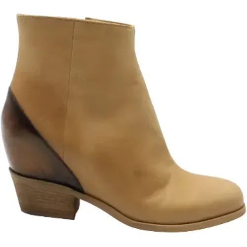 Beige Leather Ankle Boots , female, Sizes: 3 1/2 UK - Maison Margiela Pre-owned - Modalova