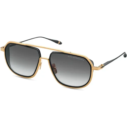 Stilvolle Sonnenbrille Gelbgold Schwarz Eisen - Dita - Modalova