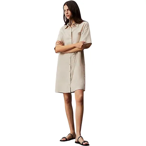 Lockerer Hemdkleid , Damen, Größe: L - Calvin Klein - Modalova