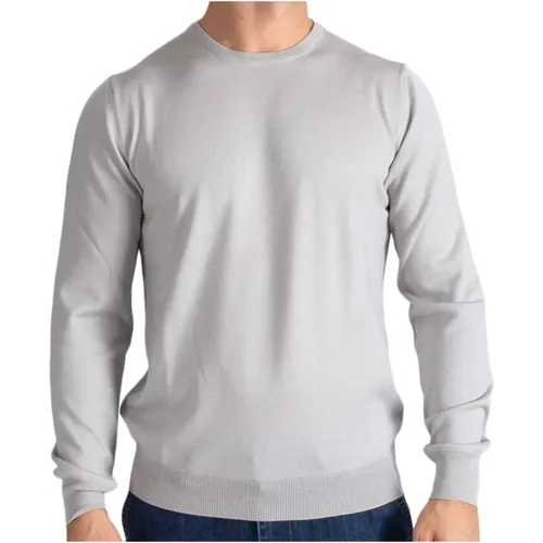 Grey Wool Sweater with English Ribbing , male, Sizes: 2XL, M, XL - Paolo Fiorillo Capri - Modalova