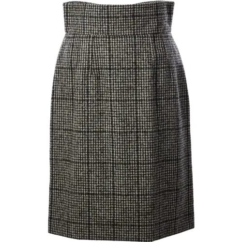 Womens Tartan Check Skirt , female, Sizes: S, M - Dolce & Gabbana - Modalova