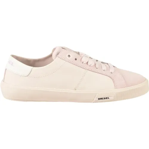 Leather Sneakers with Rubber Sole , female, Sizes: 6 UK, 7 UK, 8 UK, 5 UK, 3 UK, 4 UK - Diesel - Modalova