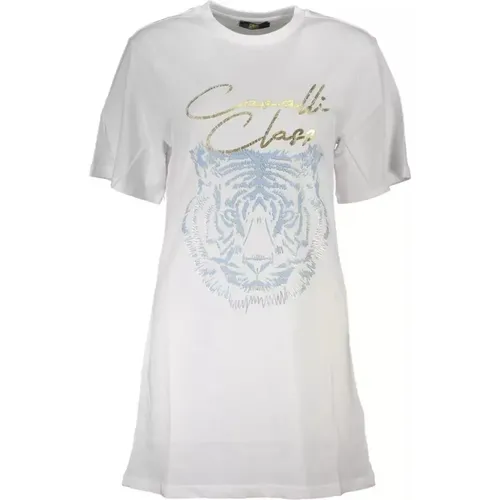 Elegant Cotton T-Shirt with Iconic Print , female, Sizes: S, XL, L, 2XL, M - Cavalli Class - Modalova