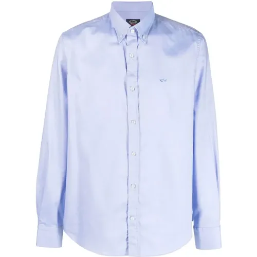 Cotton shirt with logo , male, Sizes: M, 3XL, 5XL, L, XL - PAUL & SHARK - Modalova