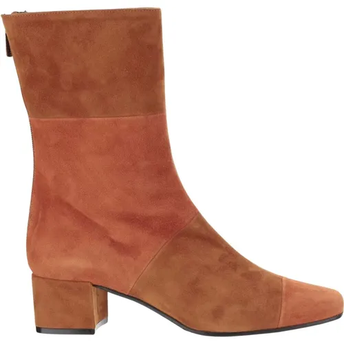 Orange Wildlederstiefel mit Bedecktem Absatz , Damen, Größe: 40 EU - Carel - Modalova