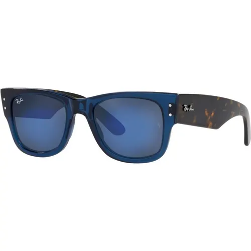 Mega Wayfarer Sonnenbrille Blau Transparent - Ray-Ban - Modalova