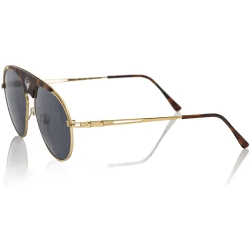 Shield Sonnenbrille Metallprofil Schwarze Linse , Herren, Größe: ONE Size - Frankie Morello - Modalova