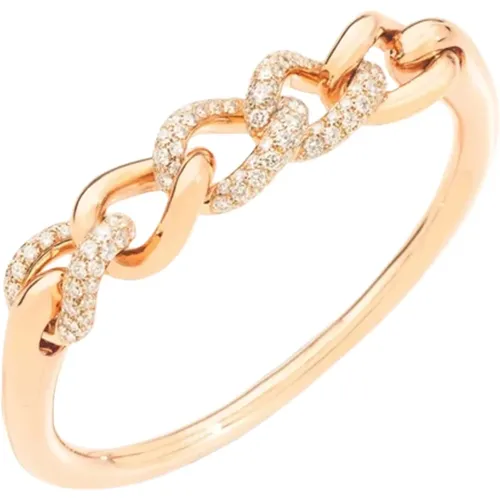 Rose Gold Diamond Chain Bracelet , female, Sizes: M - Pomellato - Modalova