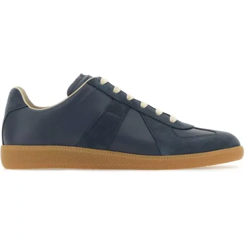 Blaue Leder- und Wildleder-Replica-Sneaker , Herren, Größe: 39 EU - Maison Margiela - Modalova