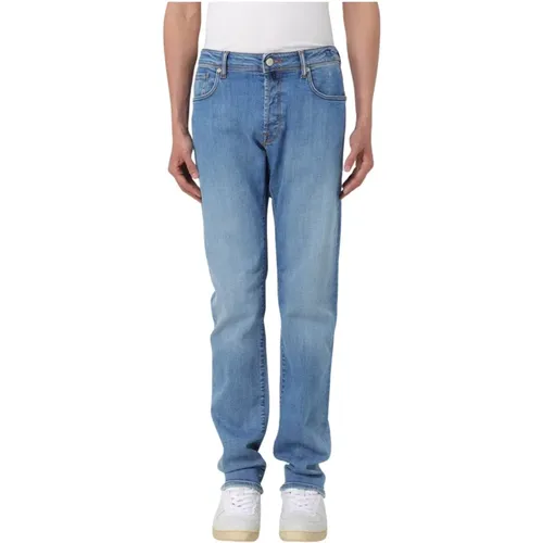 Denim Straight Washed Jeans , male, Sizes: W34, W31, W30, W38, W32, W36, W37, W35 - Incotex - Modalova