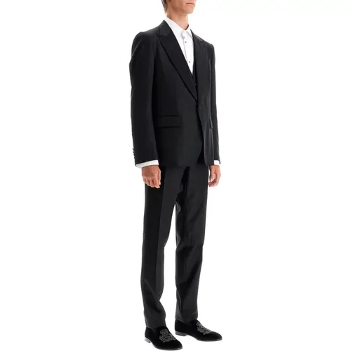 Wolle Seide Tuxedo Suit Peak Revers - Dolce & Gabbana - Modalova