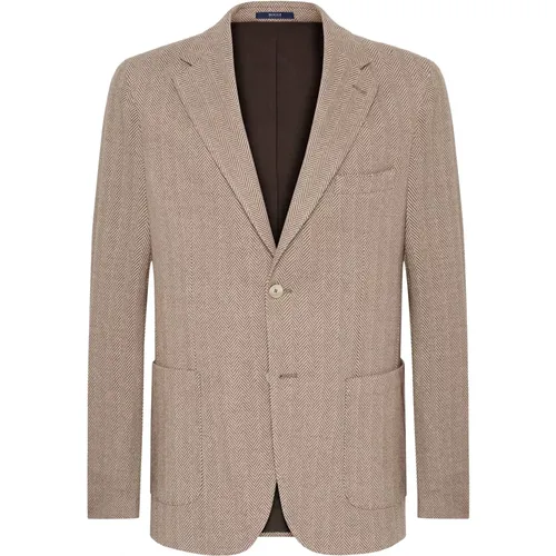 Herringbone Jersey Blazer Stil Cernobbio , Herren, Größe: 2XL - Boggi Milano - Modalova