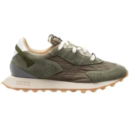 Olive Beige Low-Top Sneakers , male, Sizes: 6 UK, 9 UK, 8 UK, 7 UK, 11 UK - RUN OF - Modalova