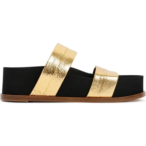 Gold Metallic Sandal Ss23 , female, Sizes: 3 UK - Gabriela Hearst - Modalova