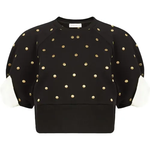 Schwarzes Polka Dot Crop Top - Nina Ricci - Modalova