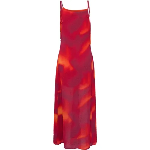Red Flower Print Dress , female, Sizes: 2XL, M, XS, S - Gestuz - Modalova
