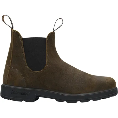 Dunkeloliv Wachsames Wildleder Stiefel , Herren, Größe: 42 1/2 EU - Blundstone - Modalova