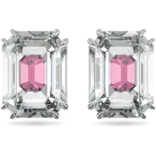 Chroma Octagon Pink Crystal Earrings , female, Sizes: ONE SIZE - Swarovski - Modalova