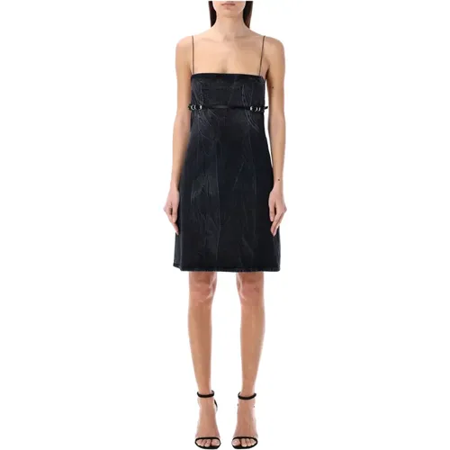 Denim Mini Dress Voyou Straps , female, Sizes: S - Givenchy - Modalova