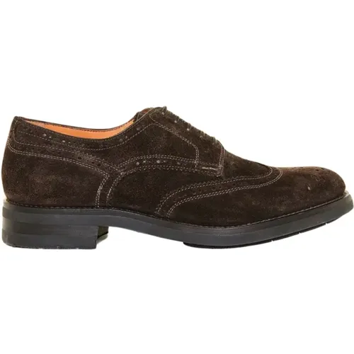 Suede Derby Shoes , male, Sizes: 7 UK - Santoni - Modalova