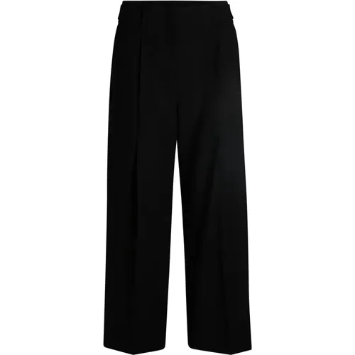 Boss , Hochtaillierte Cropped Hose mit Weitem Bein , Damen, Größe: L - Boss Black - Modalova