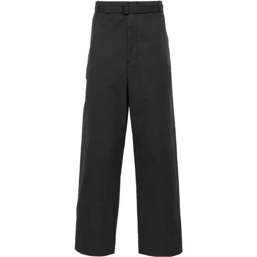 Anthracite Belted Pants , male, Sizes: M, L, S - Lemaire - Modalova