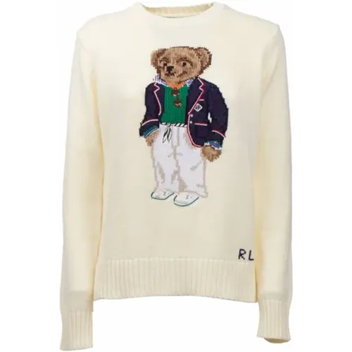 Riv Bear Long Sleeve Pullover , female, Sizes: M, XS, L, S - Polo Ralph Lauren - Modalova